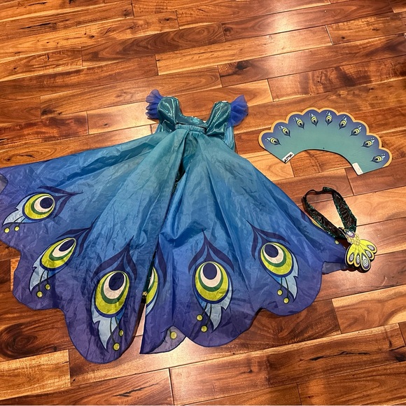 Peacock dress costume size 7-8 small comes with attachments (shown) & headband - Picture 2 of 3